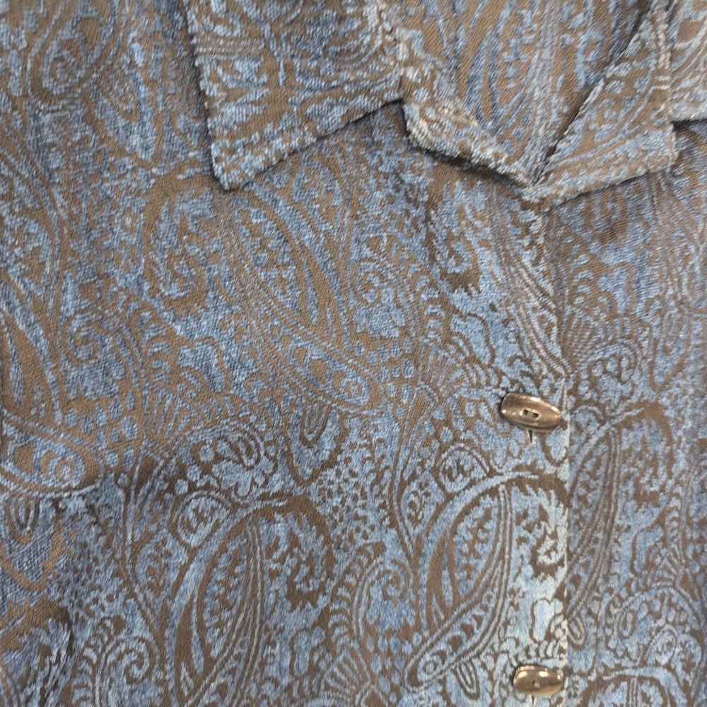 Sag Harbor Women Paisley Print Button Down Collared Blouse Size 14 - Picture 2 of 4